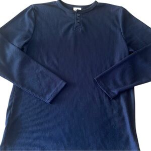 Open Trails Boys' L Henley Shirt Long‎ Sleeve Navy Blue